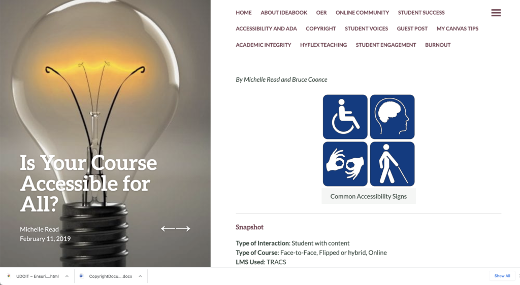 Is Your Course Accessible for All? blog post Screenshot